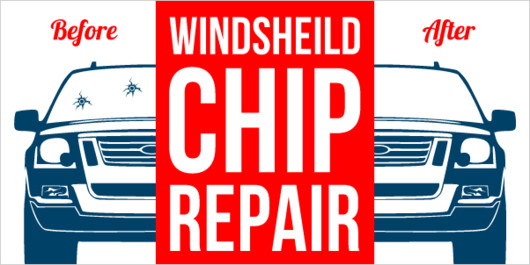Windshield Rock Chip Repair Before and After