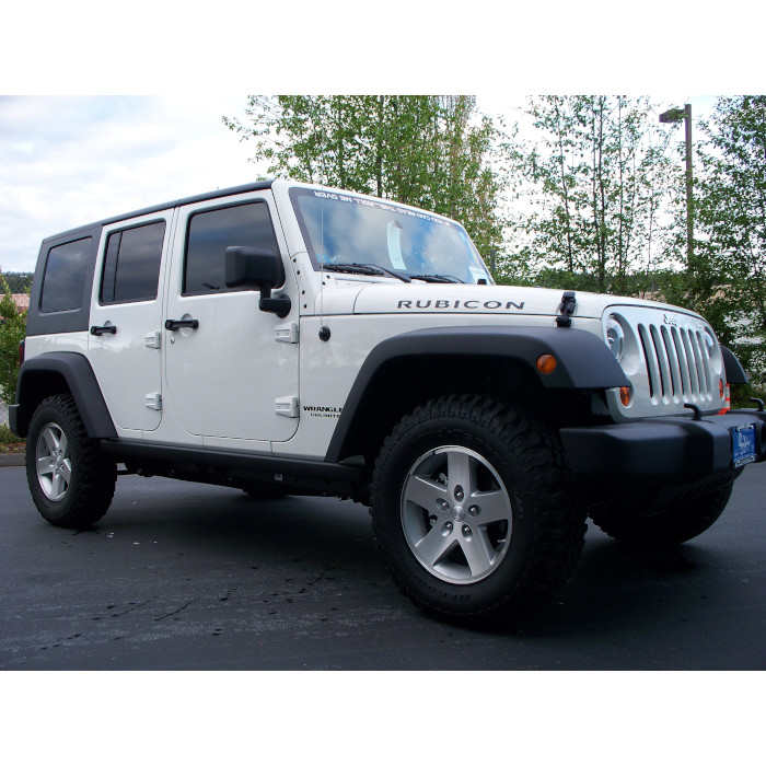 White Jeep Wrangler with Tinted Windows